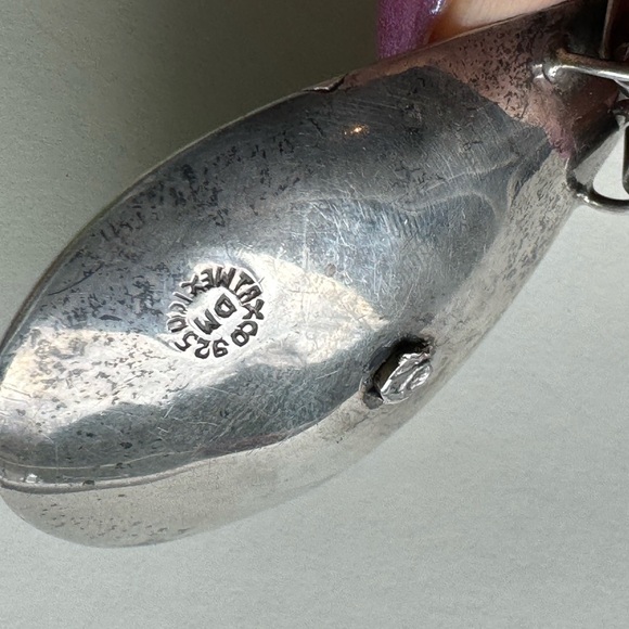 Very large and heavy TAXCO 925 Sterling silver necklace with natural stone - Picture 5 of 11